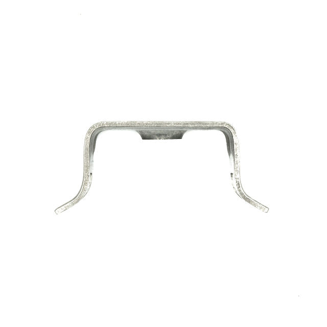 Silver metal bracket on a white background