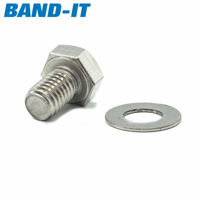 BAND-IT Sign Bracket Bolts | 201SS | Mini Bolt M8 x 12mm & Washer - HCL Clamping USA - Image 3