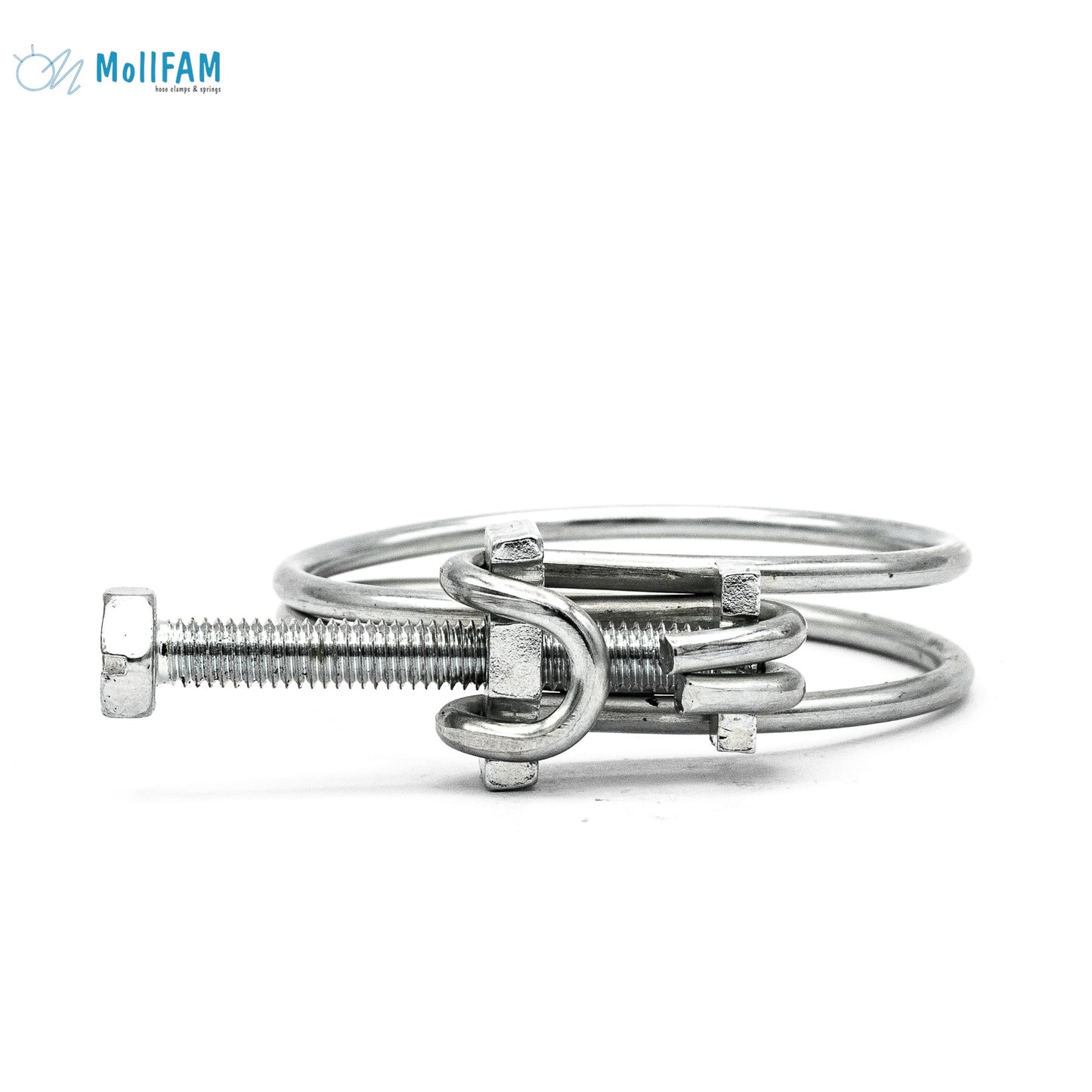 Double Wire Screw Hose Clamp - Galvanised Steel Clips for Spiral Hose 3/8-15/32in (9.5-12.0mm) - HCL Clamping USA - Image 4