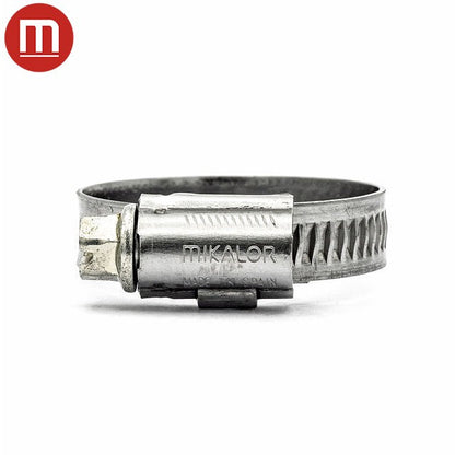 3/8" Embossed Mikalor ASFA-L Worm Gear Hose Clamp: 430SS Band & Galvanized Screw
