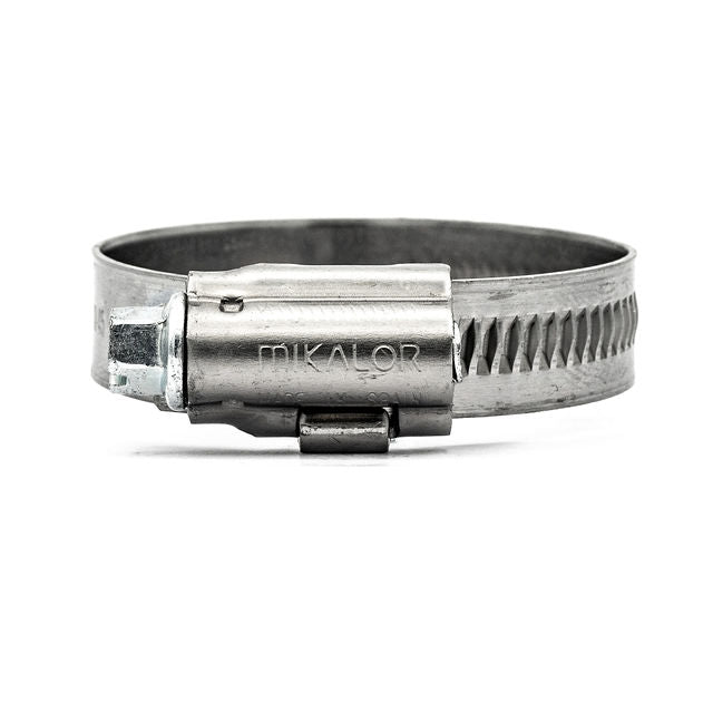 1/2" Embossed Mikalor ASFA-S Worm Gear Hose Clamp - 430 Stainless Steel Band, Galvanised Screw 5/8-1in (16-27mm) - HCL Clamping USA - Image 4