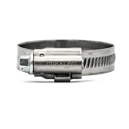 1/2" Embossed Mikalor ASFA-S Worm Gear Hose Clamp - 430 Stainless Steel Band, Galvanised Screw 5/8-1in (16-27mm) - HCL Clamping USA - Image 4