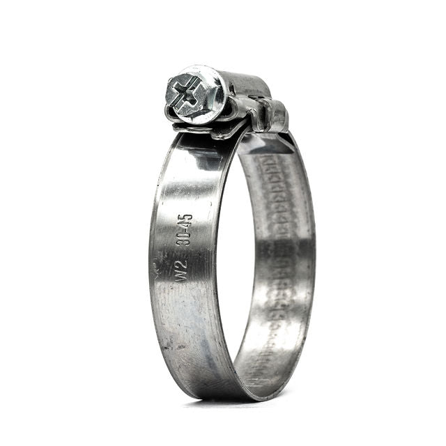 1/2" Embossed Mikalor ASFA-S Worm Gear Hose Clamp - 430 Stainless Steel Band, Galvanised Screw 5/8-1in (16-27mm) - HCL Clamping USA - Image 1