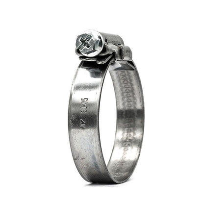 1/2" Embossed Mikalor ASFA-S Worm Gear Hose Clamp - 430 Stainless Steel Band, Galvanised Screw 5/8-1in (16-27mm) - HCL Clamping USA - Image 1