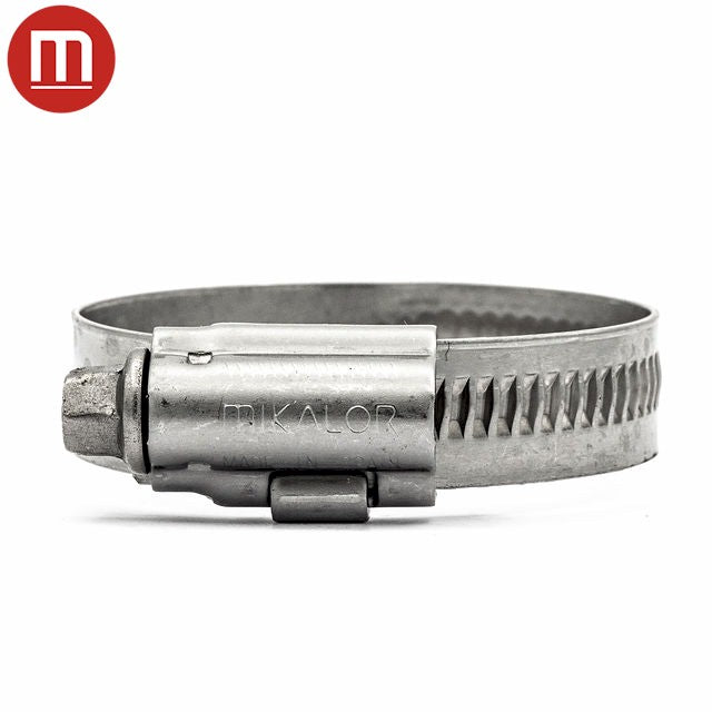1/2" Embossed Mikalor ASFA-S Worm Gear Hose Clamp - Full 304 Stainless Steel Construction 5/8-1in (16-27mm) - HCL Clamping USA - Image 3