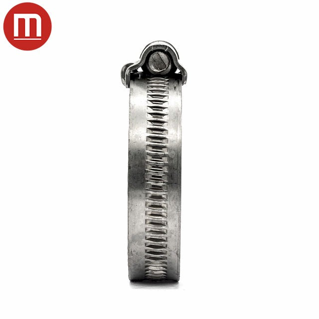 1/2" Embossed Mikalor ASFA-S Worm Gear Hose Clamp - Full 304 Stainless Steel Construction 5/8-1in (16-27mm) - HCL Clamping USA - Image 4