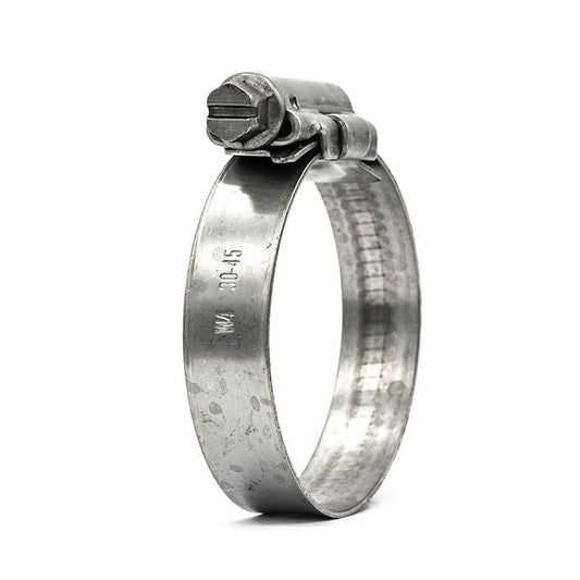 1/2" Embossed Mikalor ASFA-S Worm Gear Hose Clamp - Full 304 Stainless Steel Construction 5/8-1in (16-27mm) - HCL Clamping USA - Image 1