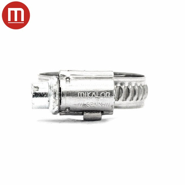 1/4" Embossed Mikalor ASFA L7 Worm Gear Hose Clamp: 430SS Band, Galvanized Screw 5/16−1/2in (8-12mm) - HCL Clamping USA - Image 2