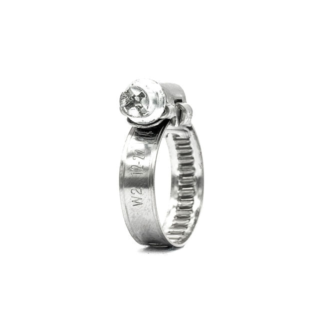 1/4" Embossed Mikalor ASFA L7 Worm Gear Hose Clamp: 430SS Band, Galvanized Screw 5/16−1/2in (8-12mm) - HCL Clamping USA - Image 1