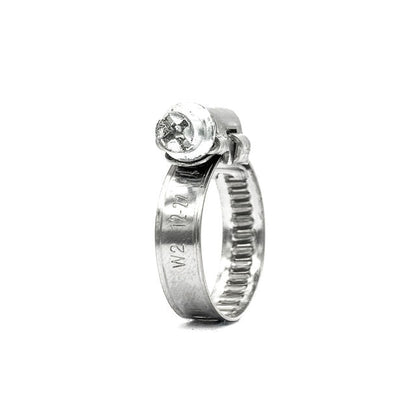 1/4" Embossed Mikalor ASFA L7 Worm Gear Hose Clamp: 430SS Band, Galvanized Screw 5/16−1/2in (8-12mm) - HCL Clamping USA - Image 1