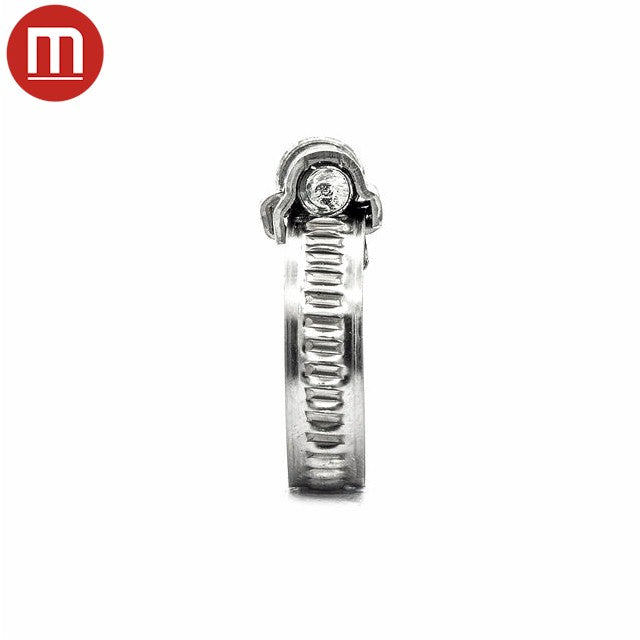 1/4" Embossed Mikalor ASFA L7 Worm Gear Hose Clamp: 430SS Band, Galvanized Screw