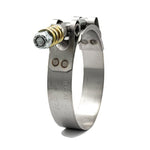 3/4” Ideal Tridon Vibration Resistant Channel Bridge T-Bolt Hose Clamp with Spring - 301 Stainless Steel Band, Galvanised Screw