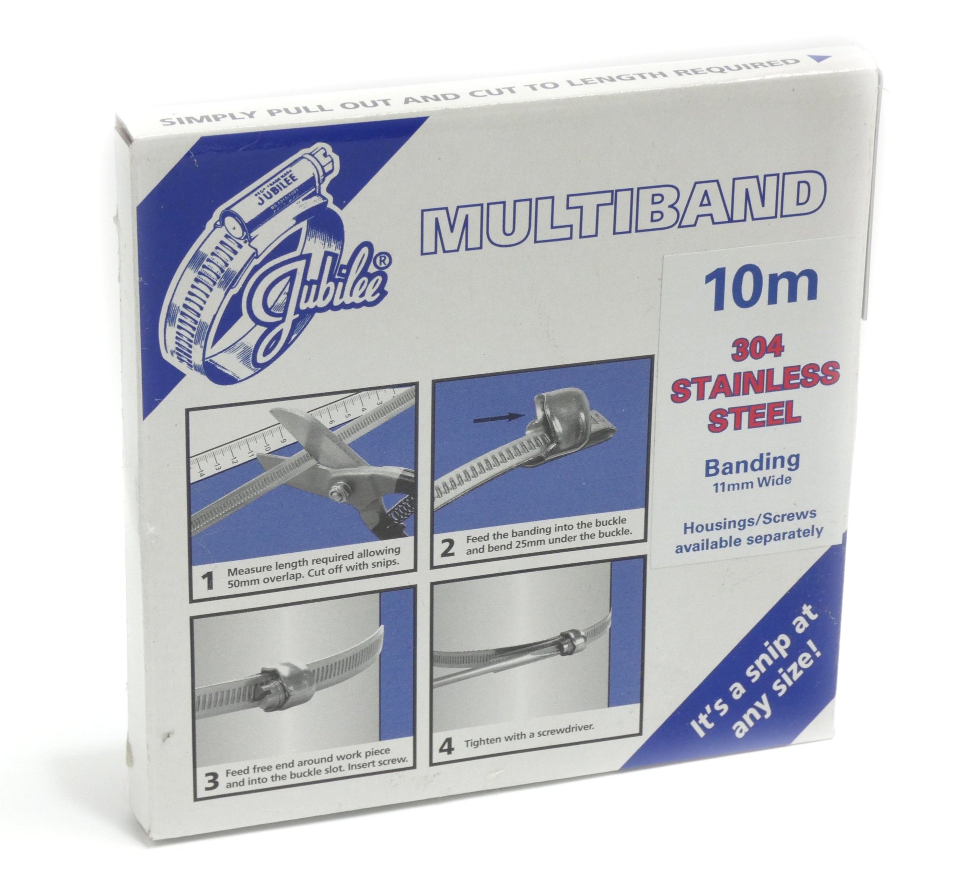 Jubilee Multiband - 11mm - 304SS - 10m Reel - HCL Clamping USA- JUB-MB-11-10M-W4