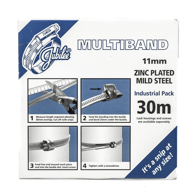 7/16" Jubilee Multiband Worm Gear Hose Clamp DIY Kit - 304 Stainless Steel Band & Screw 30m - 100 ft Reel - HCL Clamping USA - Image 7