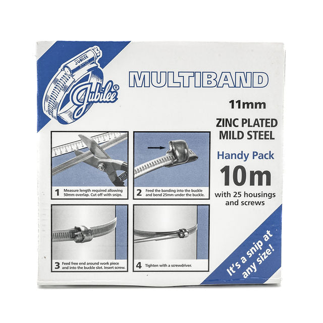 7/16" Jubilee Multiband Worm Gear Hose Clamp DIY Kit - 304 Stainless Steel Band & Screw Handy Pack - HCL Clamping USA - Image 11