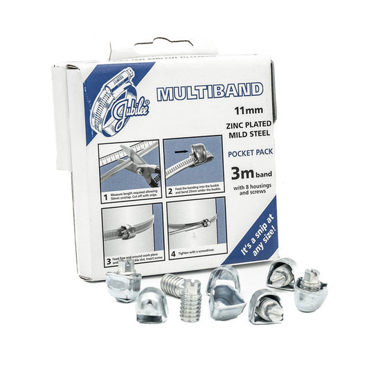 7/16" Jubilee Multiband Worm Gear Hose Clamp DIY Kit - 304 Stainless Steel Band & Screw Pocket Pack - HCL Clamping USA - Image 10