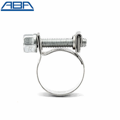 ABA 3/8 Inch Mini Screw Hose Clamp - 304 Stainless Steel Band and Screw