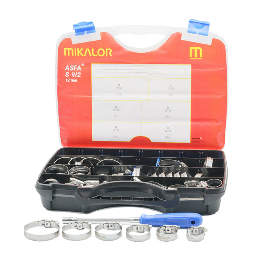 Mikalor ASFA-S Worm Drive Assortment Box | AISI 430 W2 | 73pcs
