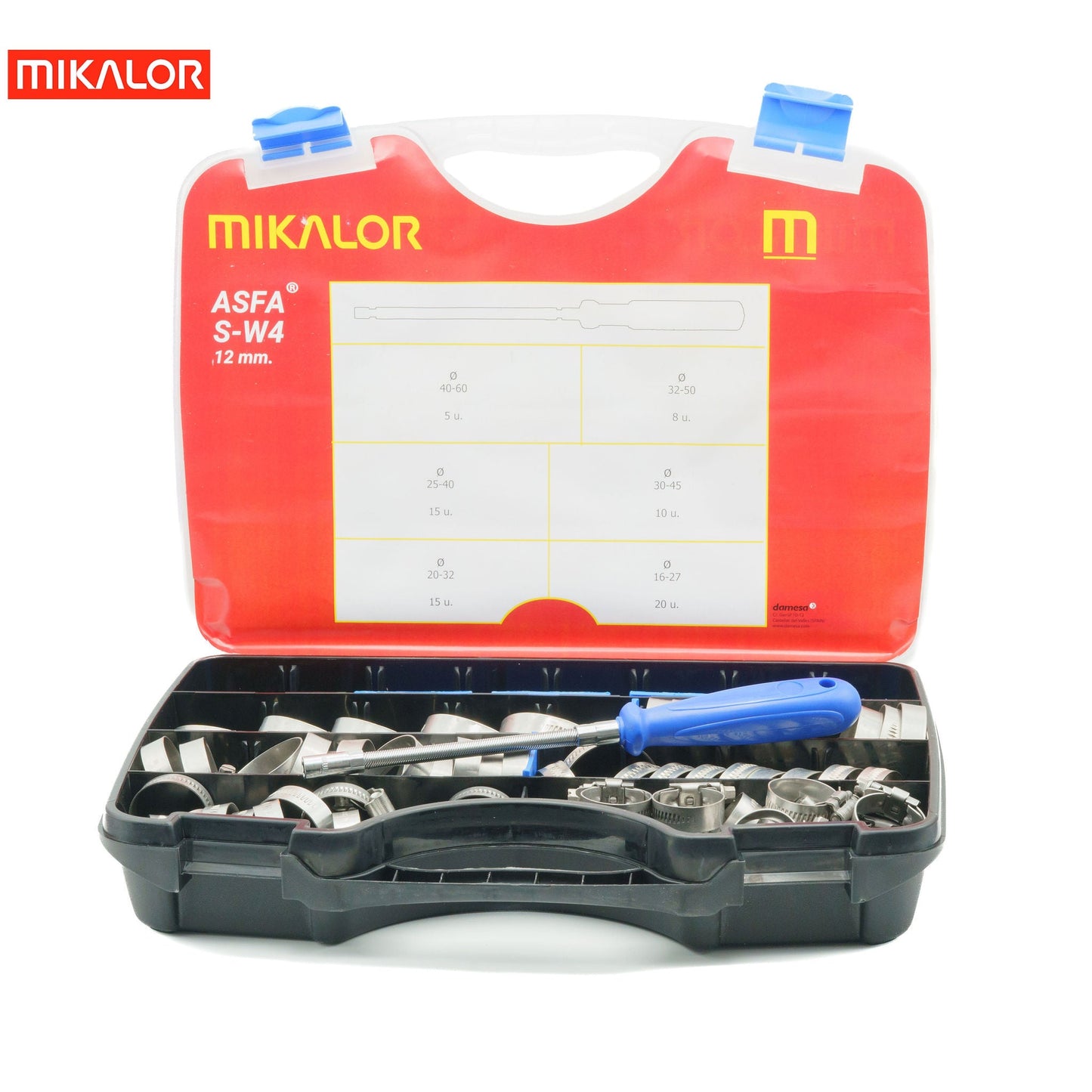 Mikalor ASFA-S Worm Drive Assortment Box | AISI 304 W4 | 73pcs
