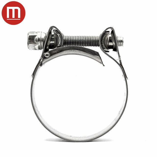 Mikalor SUPRA Heavy-Duty Bolt & Barrel Hose Clamp / Clip - 430SS Band, Galvanised Bolt
