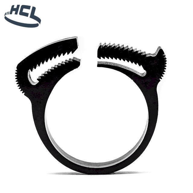 HCL Snap Fit Herbie Clip Polymer Hose Clamp - Black PA66 Nylon Snapper Style