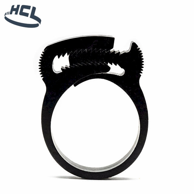 HCL Snap Fit Herbie Clip Polymer Hose Clamp - Black PA66 Nylon Snapper Style