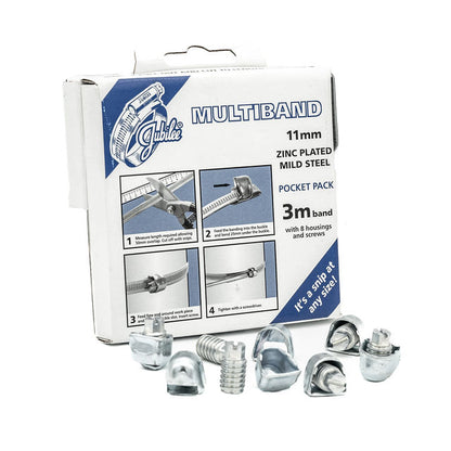 7/16" Jubilee Multiband Worm Gear Hose Clamp DIY Kit - 304 Stainless Steel Band & Screw
