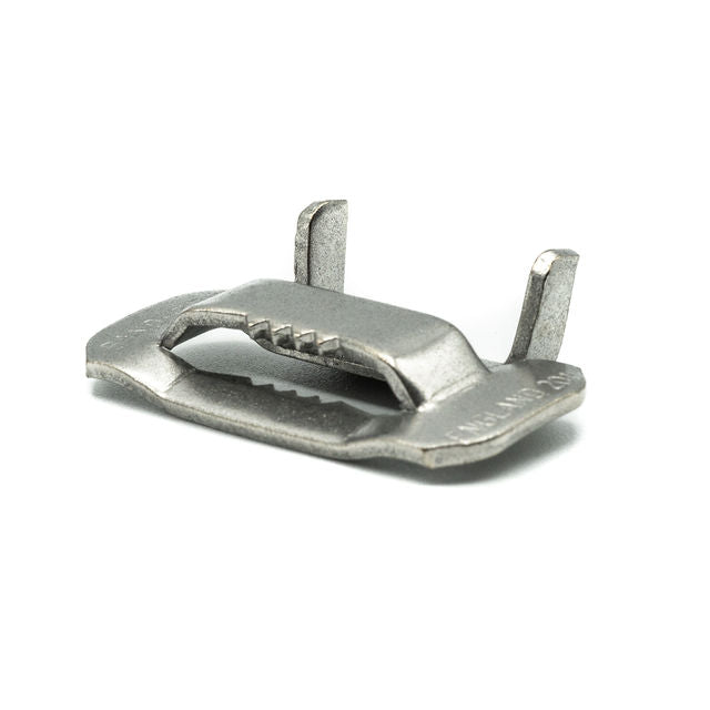 Band-It Ear-Lokt Buckles Clips for Standard Banding 201 Stainless Steel 1/4in (6.35mm) - HCL Clamping USA - Image 1