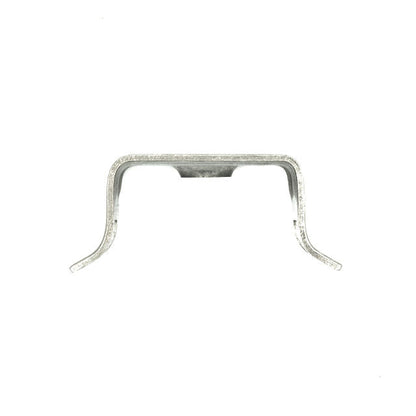 Silver metal bracket on a white background