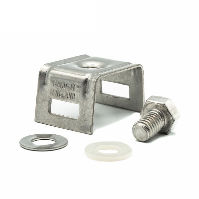 BAND-IT Sign Bracket | 201SS | Mini Straight Leg - HCL Clamping USA - Image 1