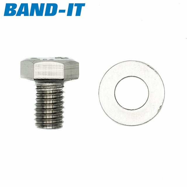 BAND-IT Sign Bracket Bolts | 201SS | Mini Bolt M8 x 12mm & Washer - HCL Clamping USA - Image 2