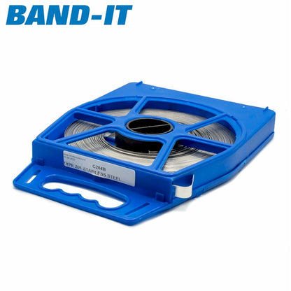 Band-It Standard Stainless Steel Banding Solutions Dispenser Pack 3/8in / 100ft Reel - Yellow - HCL Clamping USA - Image 6