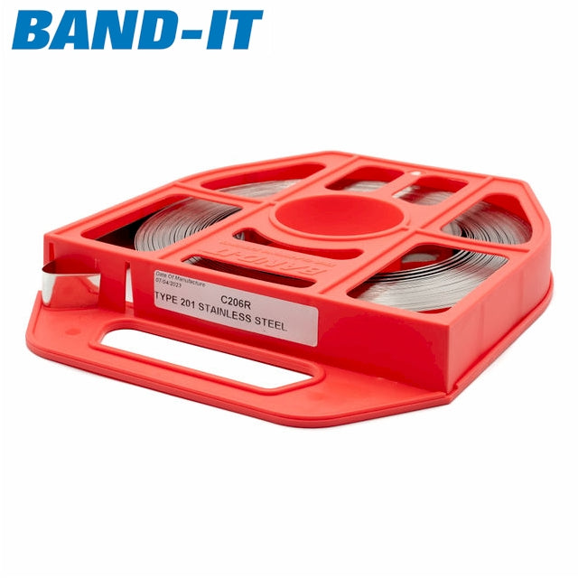 Band-It Standard Stainless Steel Banding Solutions Dispenser Pack 3/8in / 100ft Reel - Yellow - HCL Clamping USA - Image 9