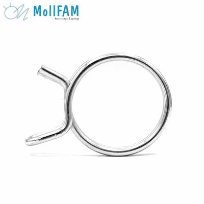Double Wire Hose Clamp - 12.2-12.9mm - Zinc Plated Steel - HCL Clamping USA- DW-12.6