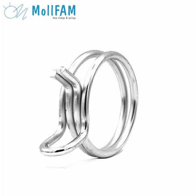 Double Wire Hose Clamp - 12.9-13.6mm - Zinc Plated Steel - HCL Clamping USA- DW-13.3