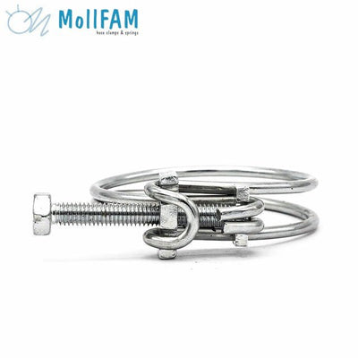 Double Wire Screw Hose Clamp - 111-120mm - Zinc Plated Steel - HCL Clamping USA- DWS-120