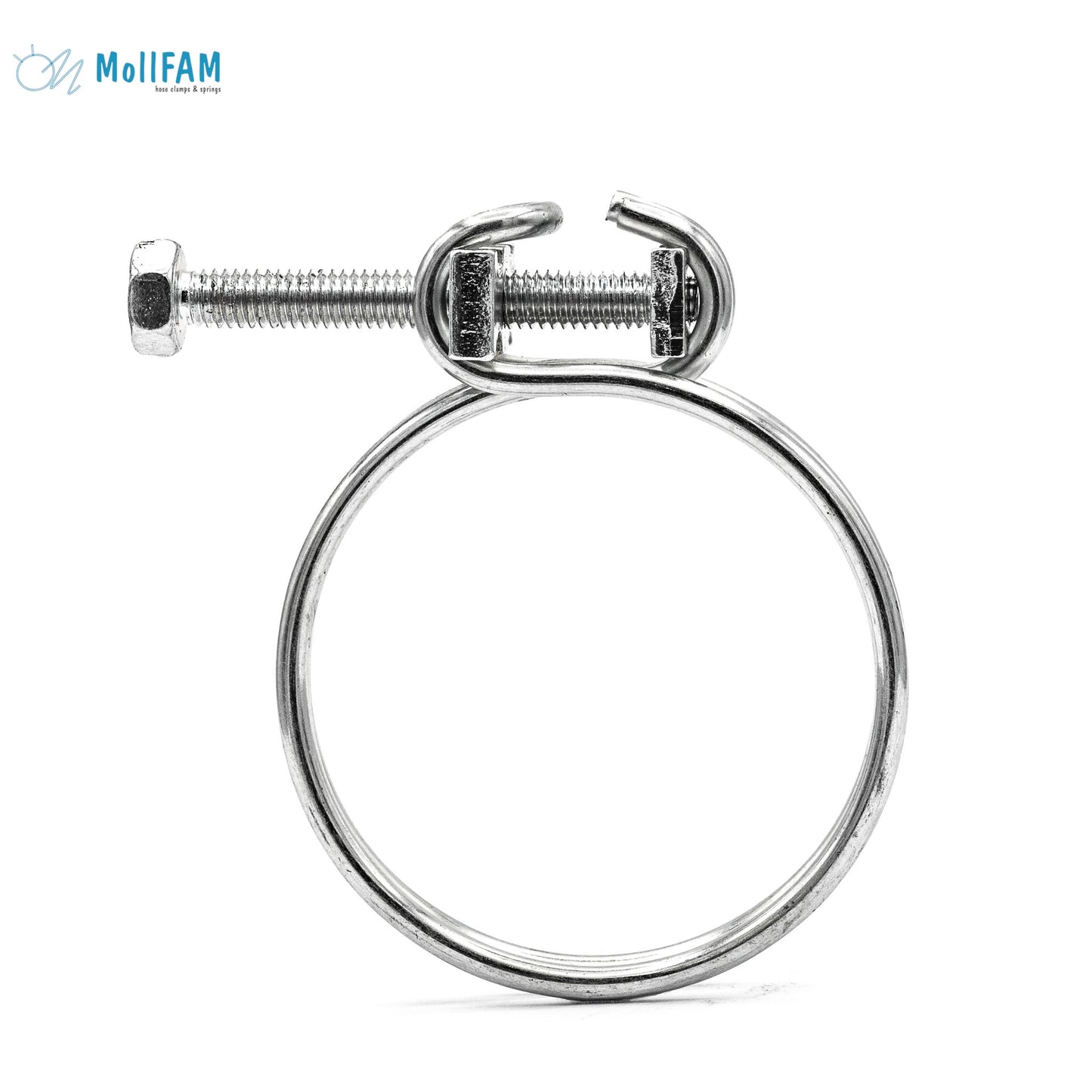 Double Wire Screw Hose Clamp - Galvanised Steel Clips for Spiral Hose 3/8-15/32in (9.5-12.0mm) - HCL Clamping USA - Image 2