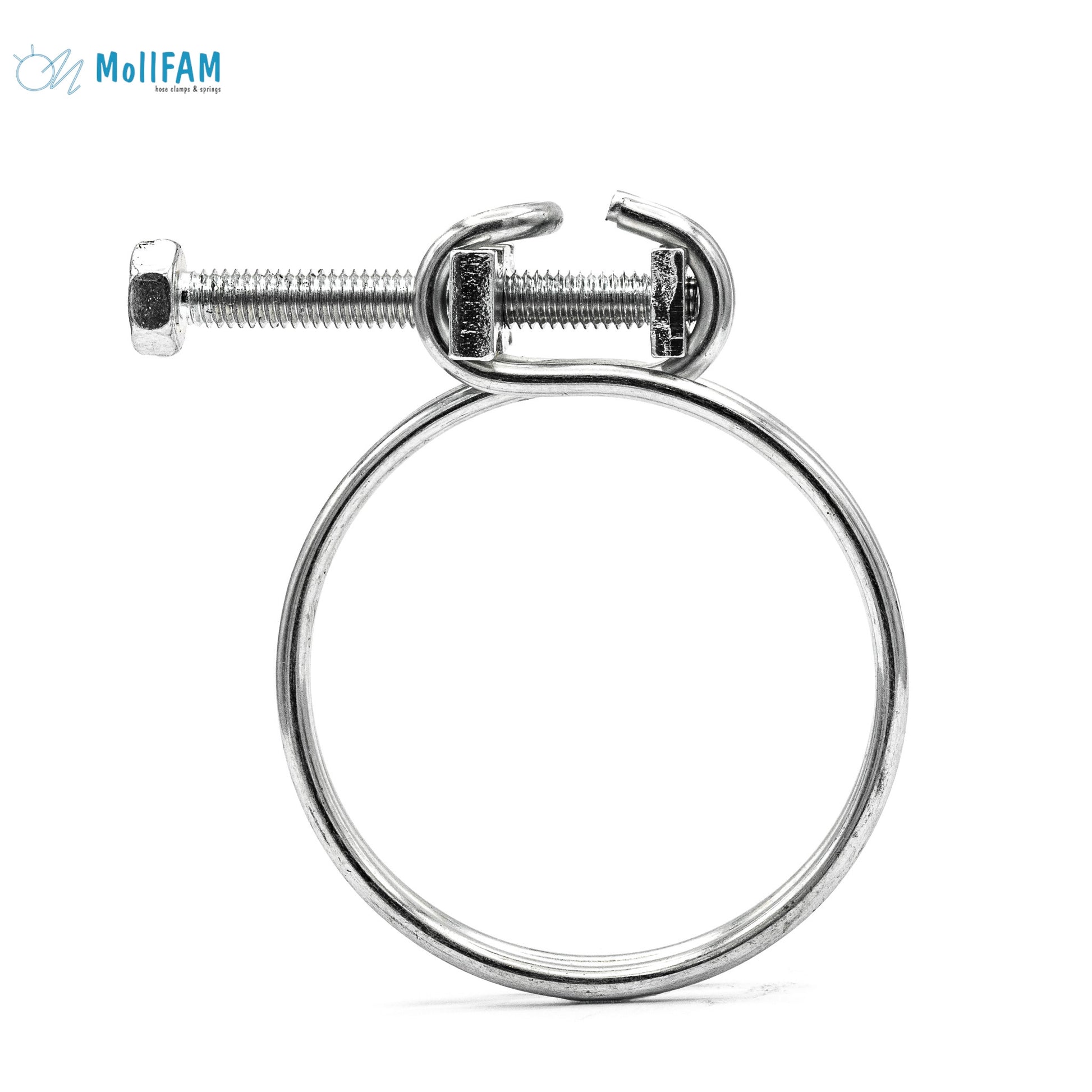 Double Wire Screw Hose Clamp - Galvanised Steel Clips for Spiral Hose 3/8-15/32in (9.5-12.0mm) - HCL Clamping USA - Image 2