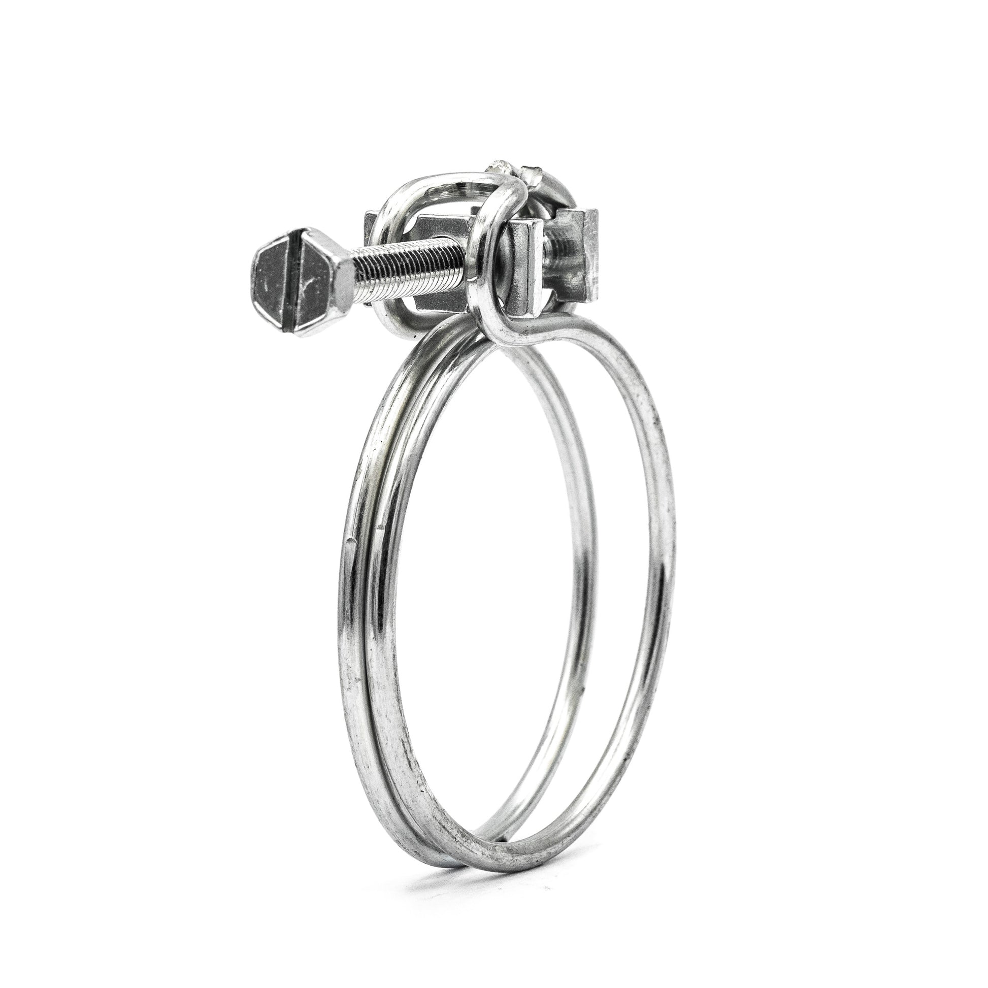 Double Wire Screw Hose Clamp - Galvanised Steel Clips for Spiral Hose 3/8-15/32in (9.5-12.0mm) - HCL Clamping USA - Image 1
