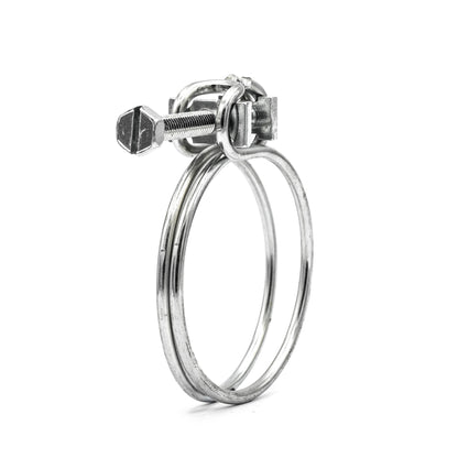 Double Wire Screw Hose Clamp - Galvanised Steel Clips for Spiral Hose 3/8-15/32in (9.5-12.0mm) - HCL Clamping USA - Image 1
