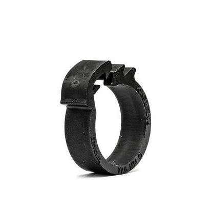 Plastic Hose Clip - Ezyclik - 9.2mm Black - PA66 - HCL Clamping USA- EZY-P-9.2-PA66-BK