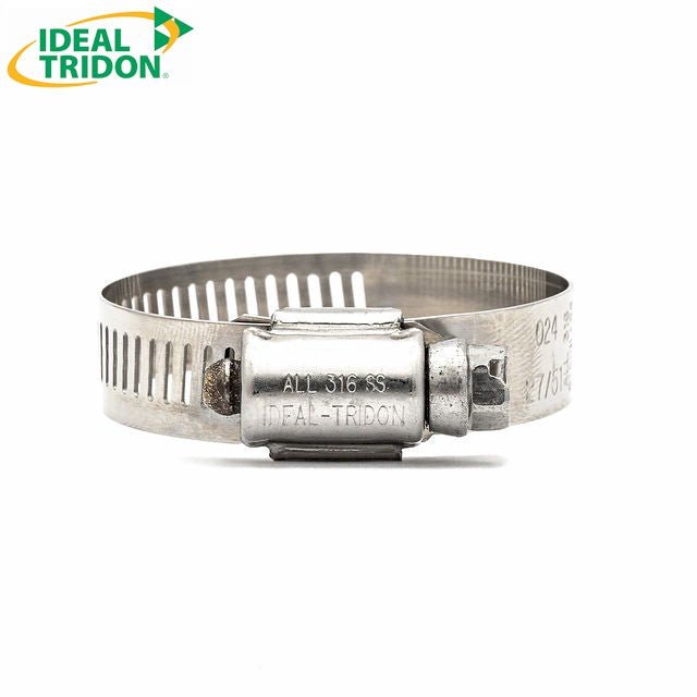 1/2" Perforated Ideal Tridon Hy-Gear 67-6 Worm Gear Hose Clamp: Full 316SS Marine-Grade
