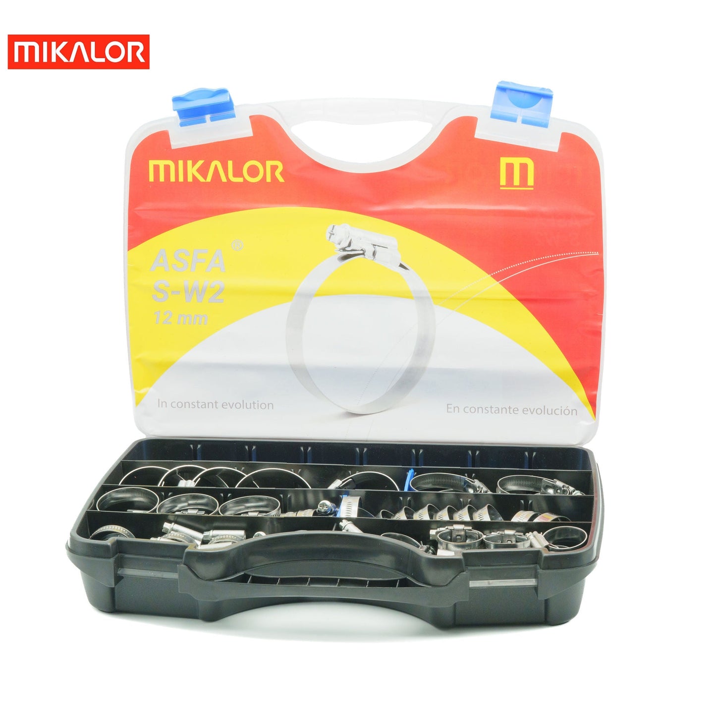 Mikalor ASFA-S Worm Drive Assortment Box | AISI 430 W2 | 73pcs 3503241 - HCL Clamping USA - Image 2