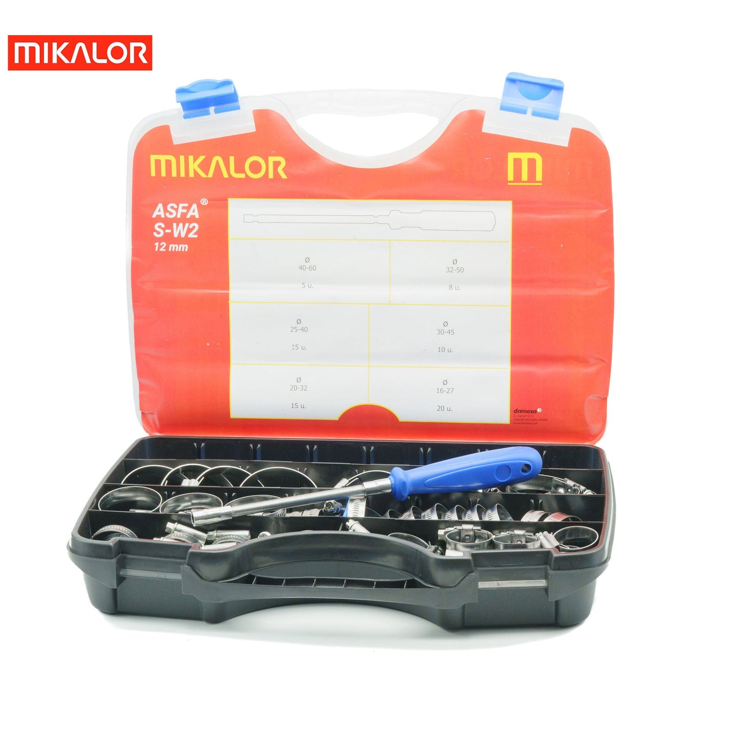 Mikalor ASFA-S Worm Drive Assortment Box | AISI 430 W2 | 73pcs 3503241 - HCL Clamping USA - Image 3