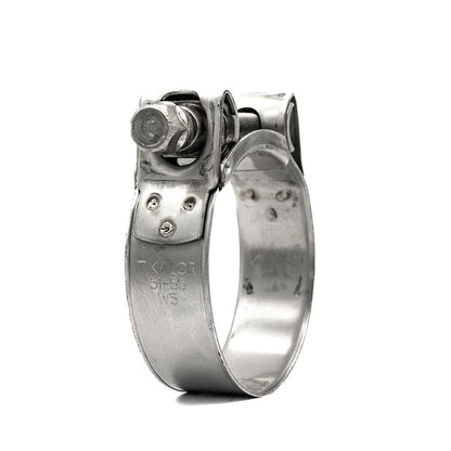 Mikalor Heavy Duty Bolt & Barrel Hose Clamp SUPRA - 316 Stainless Steel Band and Bolt (Marine) 11/16-3/4in (17-19mm) - HCL Clamping USA - Image 1
