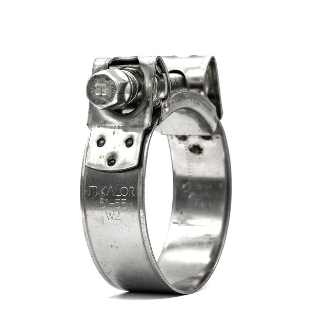 Mikalor SUPRA Heavy-Duty Bolt & Barrel Hose Clamp / Clip - 430SS Band, Galvanised Bolt 11/16-3/4in (17-19mm) - HCL Clamping USA - Image 1