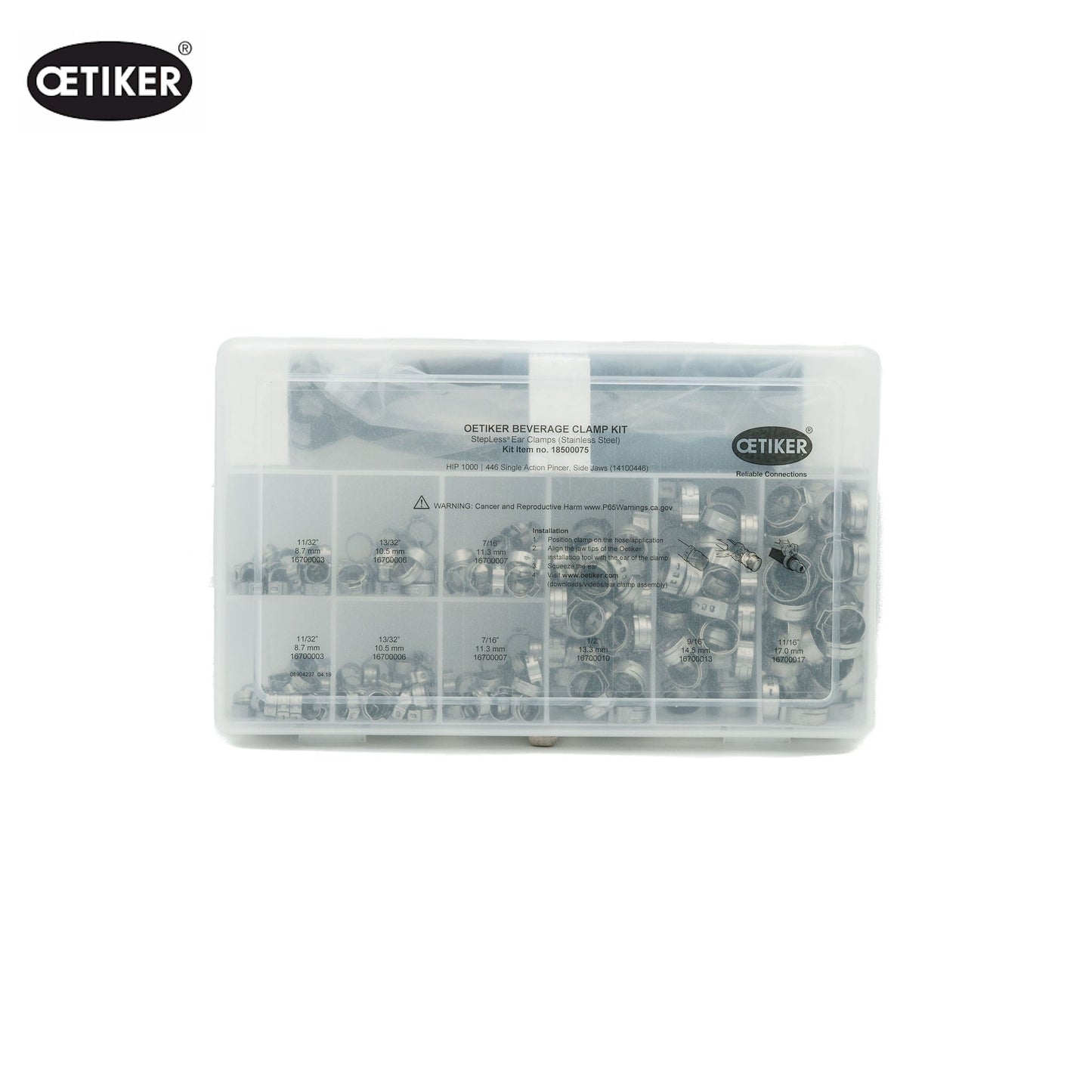Oetiker Beverage Stepless Ear Hose Clamp Kit - 301 pcs 18500075 - HCL Clamping USA - Image 2