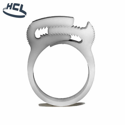 Plastic Hose Clamp - Herbie Clip - 13.8-15.3mm - Natural - PA66 - HCL Clamping USA- HC-E-PA66-N