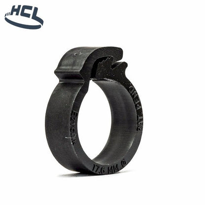 Plastic Hose Clip - Ezyclik - 36.5mm Black - PA66 - HCL Clamping USA- EZY-P-36.5-PA66-BK