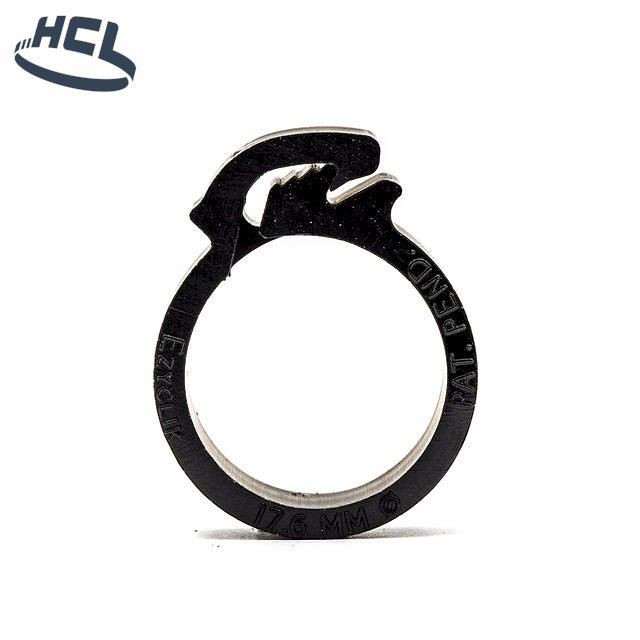 Plastic Hose Clip - Ezyclik - 8.5mm Black - PA66 - HCL Clamping USA- EZY-P-8.5-PA66-BK